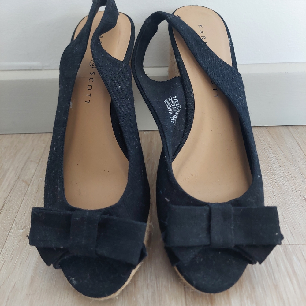 Karen Scott Black Women's Slingback Shoes